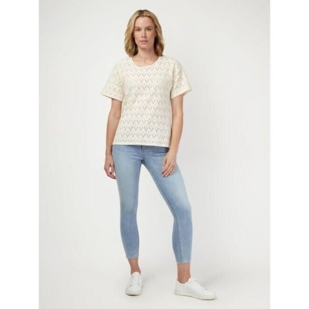 JEANSWEST Alexa Oatmeal Cotton Tee T-Shirt Top - Size L BNWT